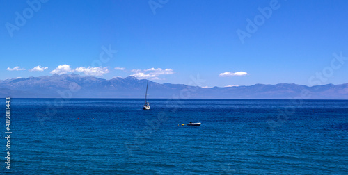 boat on the sea. panoramic view