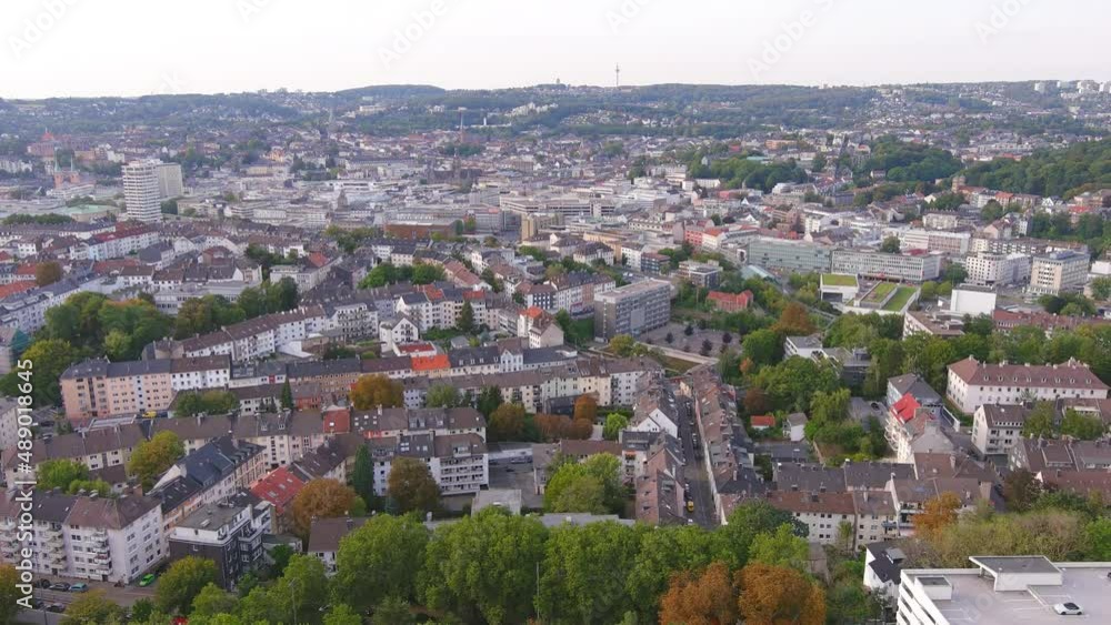 Wuppertal: Aerial view of city in Germany - landscape panorama of Europe from above Wuppertal: Aerial view of city in Germany - landscape panorama of Europe from above