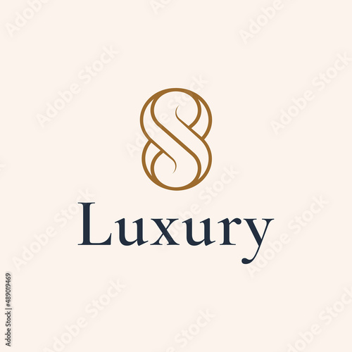 Elegant line curve vector logotype. Premium letter S logo design. Luxury linear creative monogram.
