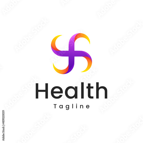 medical cross logo. With gradient color.