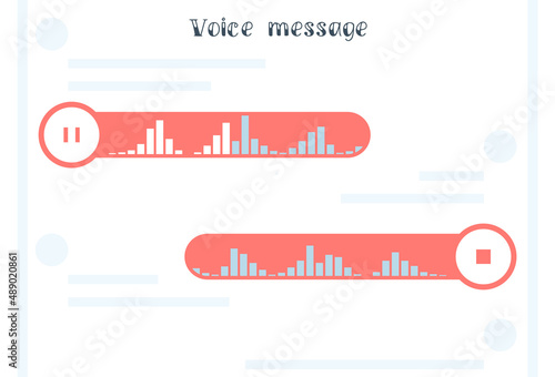 Voice messaging correspondence. Vector image modern flat style