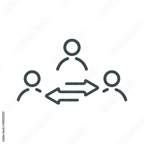 broker or mediator line icon on white