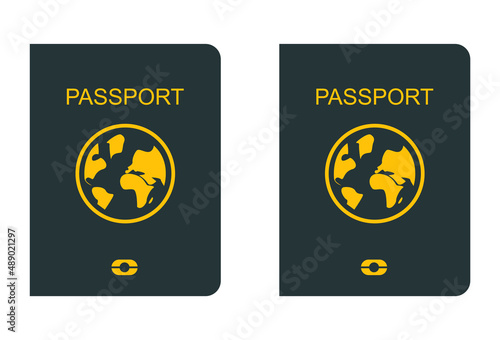 Vector Passport template. International passport with sample. Document for travel and immigration