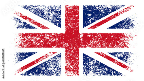 United Kingdom Flag Distressed Grunge Vintage Retro. Isolated on White Background