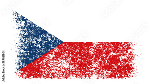 Czech Republic Flag Distressed Grunge Vintage Retro. Isolated on White Background (ID: 489021804)
