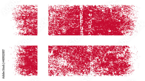 Denmark Flag Distressed Grunge Vintage Retro. Isolated on White Background (ID: 489021817)