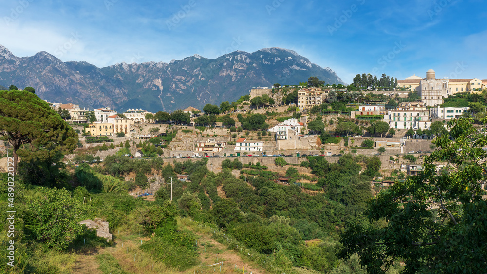View of Ravello village on the Amalfi Coast in Italy. Campania, Italy
