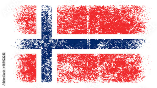 Norway Flag Distressed Grunge Vintage Retro. Isolated on White Background
