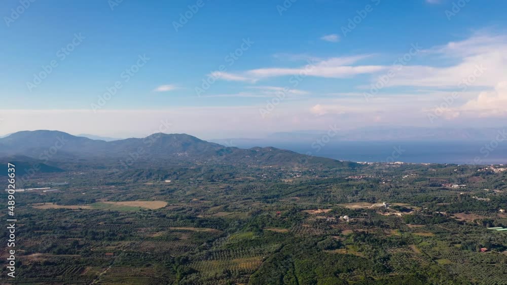Drone 4k aerial video, of Korission Lake over Ionian Sea on Corfu Island, Greece Drone 4k aerial video, of Korission Lake over Ionian Sea on Corfu Island, Greece