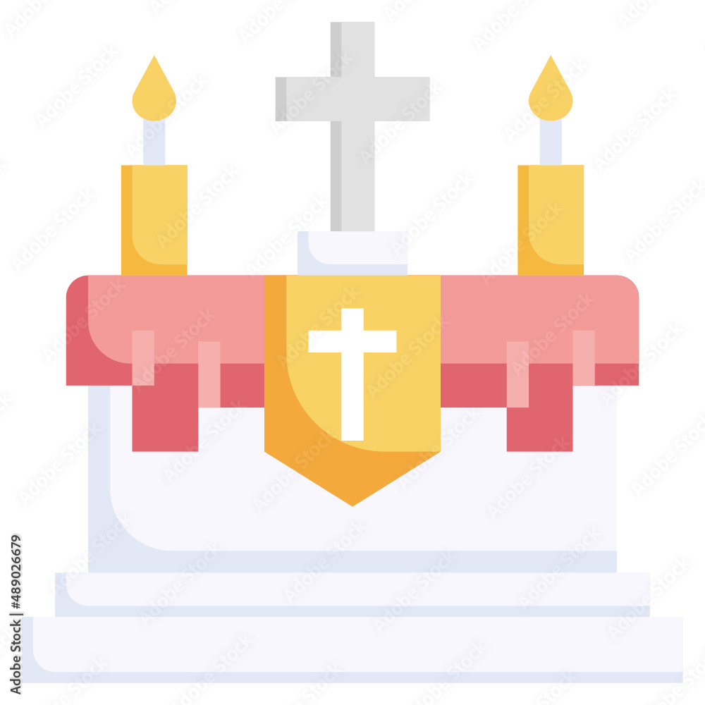 Fototapeta premium ALTAR flat icon,linear,outline,graphic,illustration