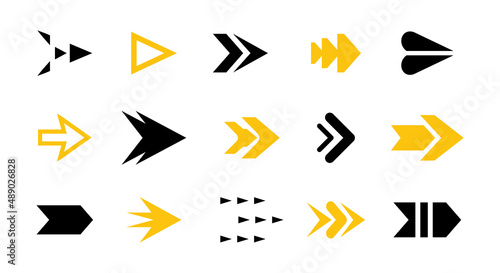 Collection different arrows sign. Black vector arrows icons