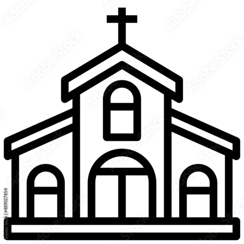 CHURCH line icon,linear,outline,graphic,illustration