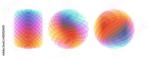 Set of various overlapping elements. Abstract geometric design. Vector illustration for banners, placards, posters or flyers.