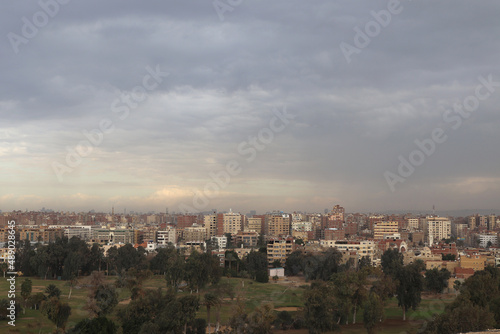 Egypt. Giza. View of Cairo near the pyramids.