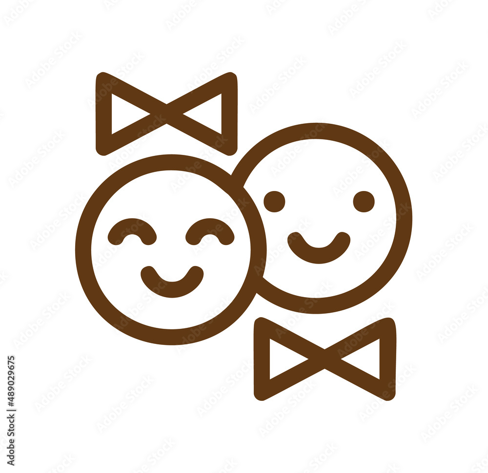 Hand drawn vector kids icon boy and girl, young man and woman ...