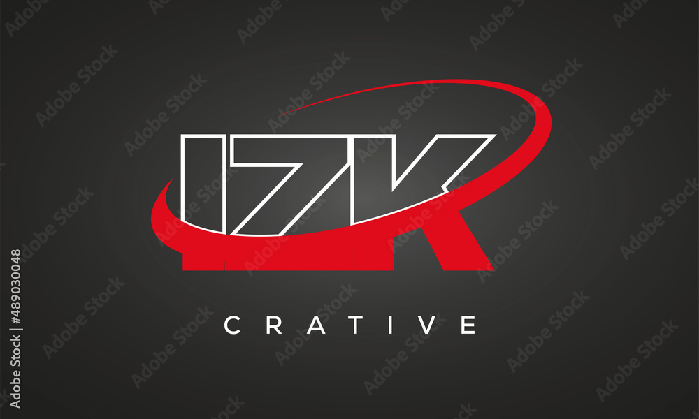 IZK letters creative technology logo design	
