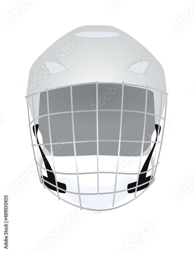 Canvas Print White  ice hockey helmet. vector