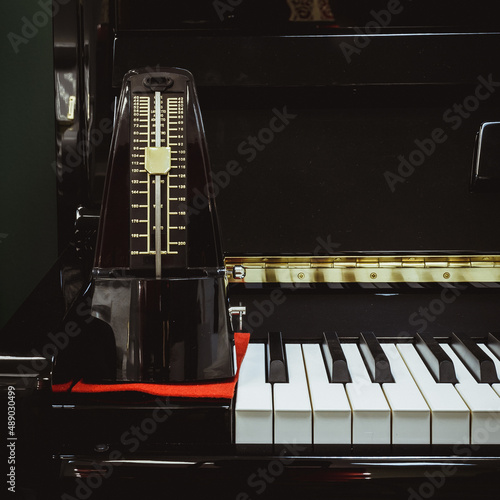 piano keyboard and  metronome