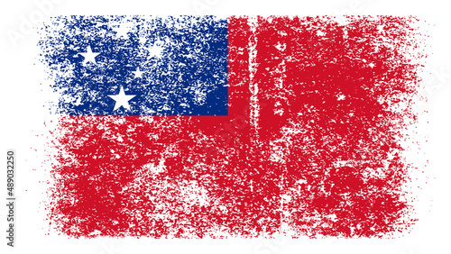 Samoa Flag Distressed Grunge Vintage Retro. Isolated on White Background (ID: 489032250)