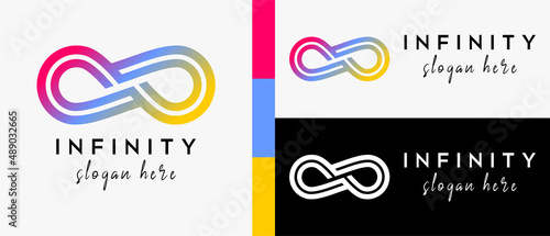 infinity logo design template in creative concept. premium logo illustration vector