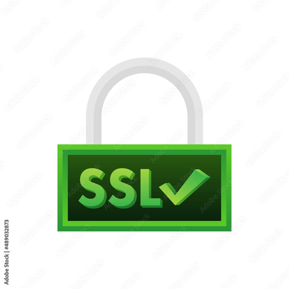 Secure internet connection SSL icon. SSL safe guard. Vector stock illustration Secure internet connection SSL icon. SSL safe guard. Vector stock illustration