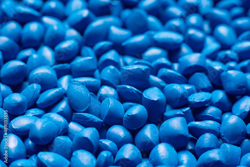Obraz na płótnie Blue polymer dye in granules, background texture