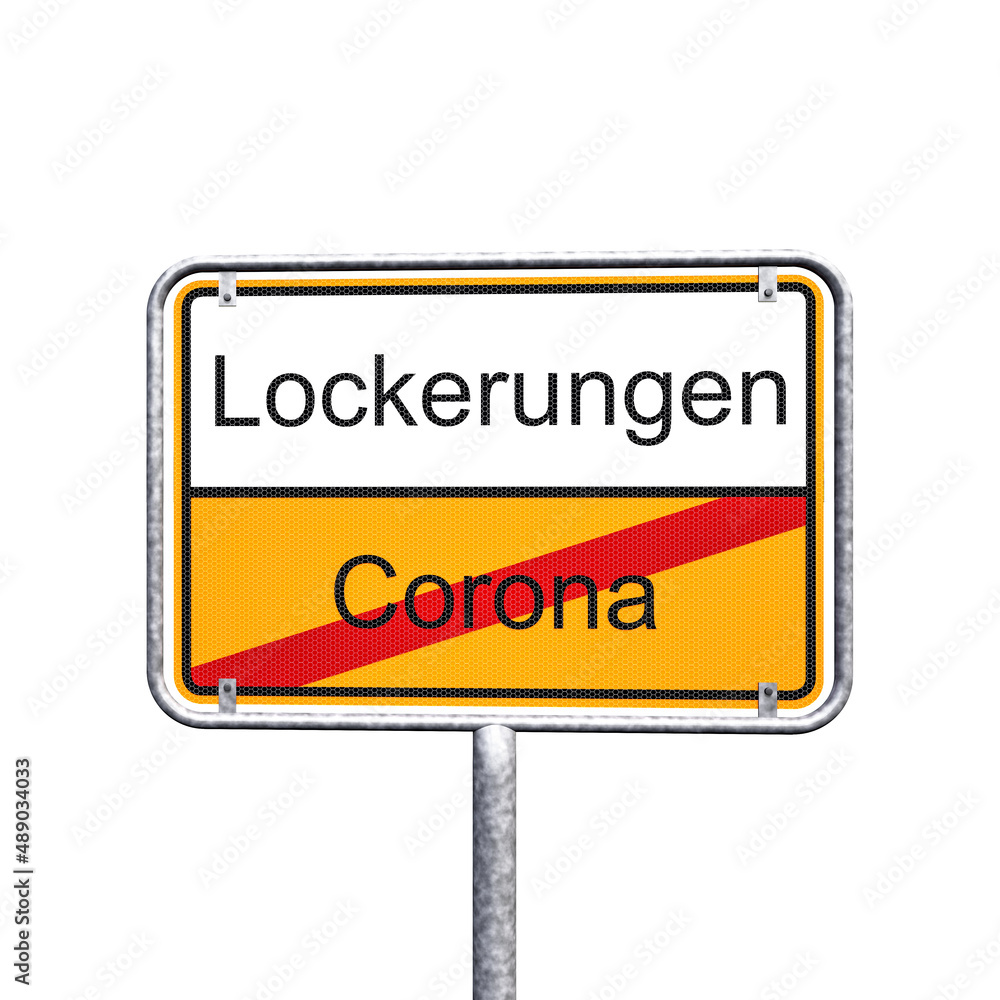 3d Illustation - Ortsschild - Ortstafel - Corona - Lockerungen - Freisteller - Freigestellt 3d Illustation - Ortsschild - Ortstafel - Corona - Lockerungen - Freisteller - Freigestellt