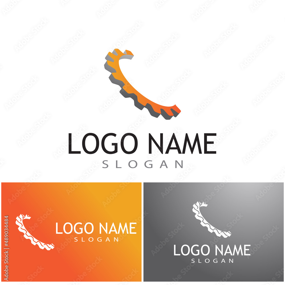 Fototapeta premium Gear Logo Template vector icon illustration design