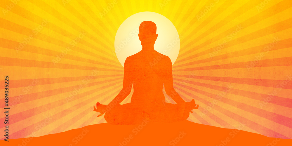 Yoga Meditation Practicing lotus Padmasana pose