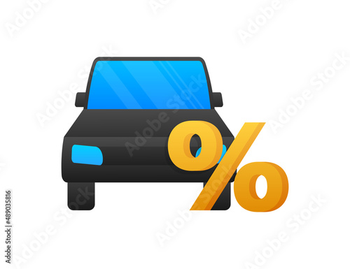 Car leasing percent. Financial investment. Vector stock illustration.