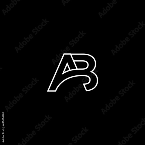 Letter AB logo design in unique minimalist style