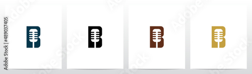 Microphone On Letter Logo Design B