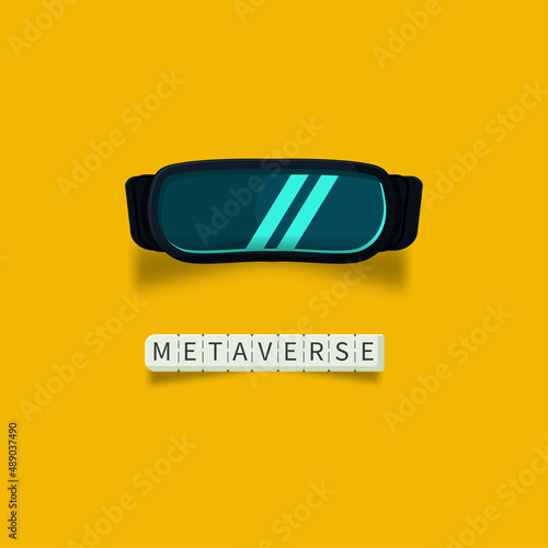 Illustration metaverse glass to see another world. nft metaverse , blockchain . crypto currency