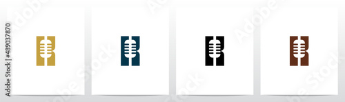 Microphone On Letter Logo Design K