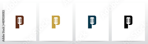 Microphone On Letter Logo Design P