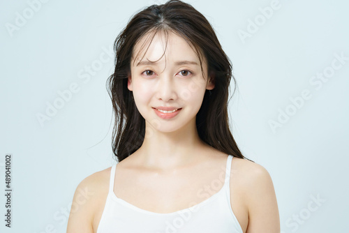 Beauty image of a young woman with good skin gloss