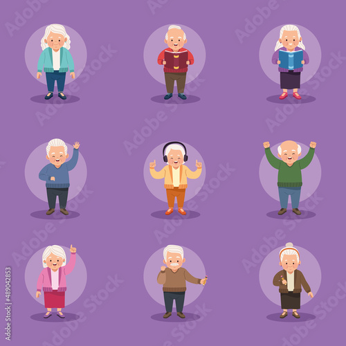 nine old persons studing