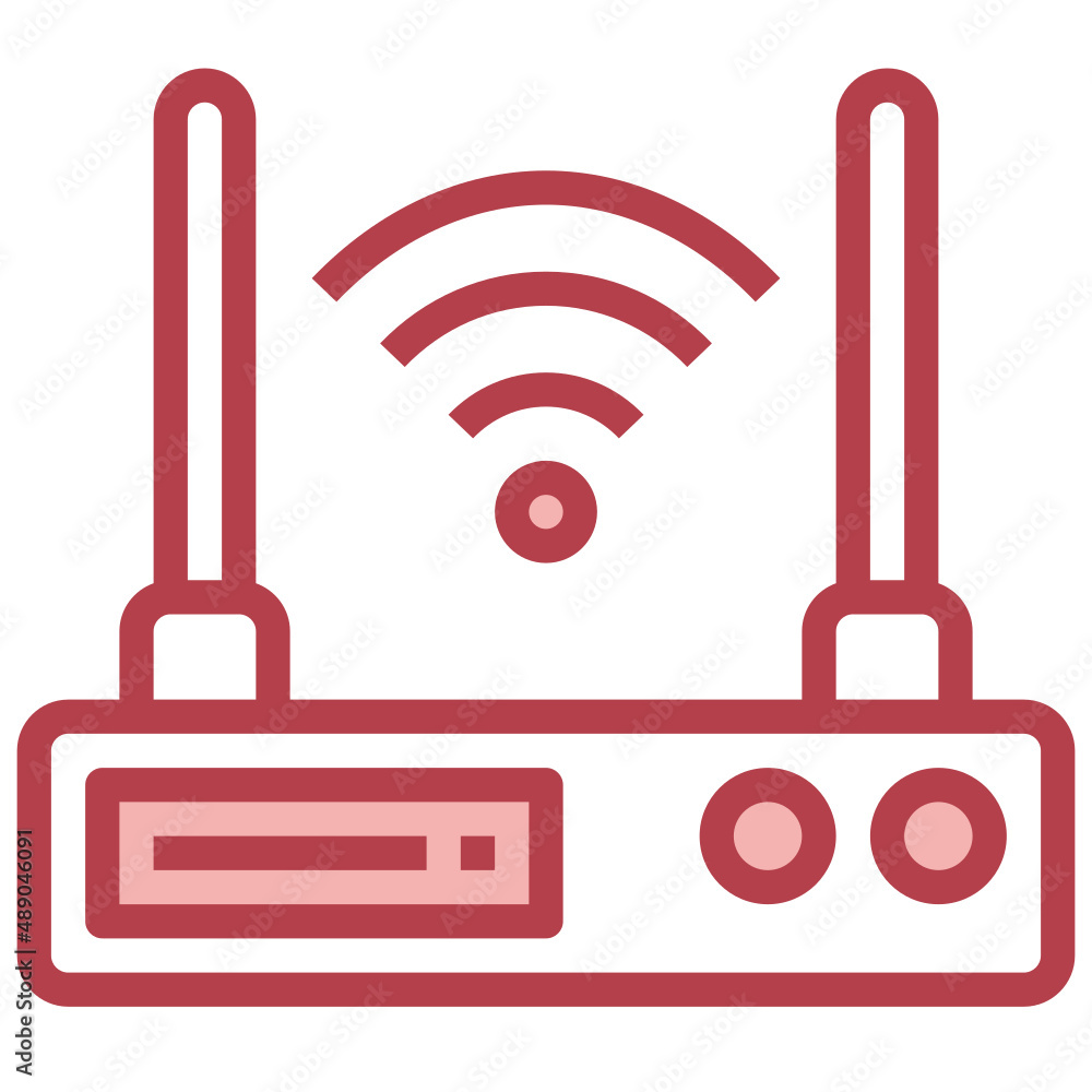 ROUTER red line icon,linear,outline,graphic,illustration ROUTER red line icon,linear,outline,graphic,illustration