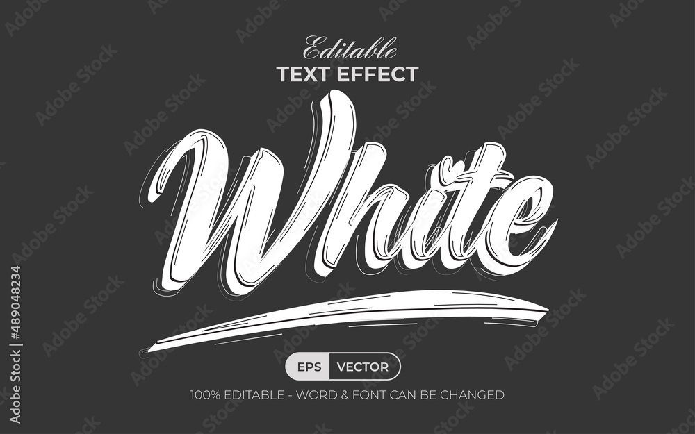 Slika na platnu White text effect handwrite style theme. Editable text effect.