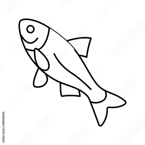 bighead carp line icon vector illustration