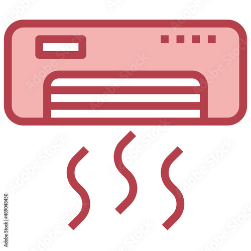 AIR CONDITIONER red line icon,linear,outline,graphic,illustration photo