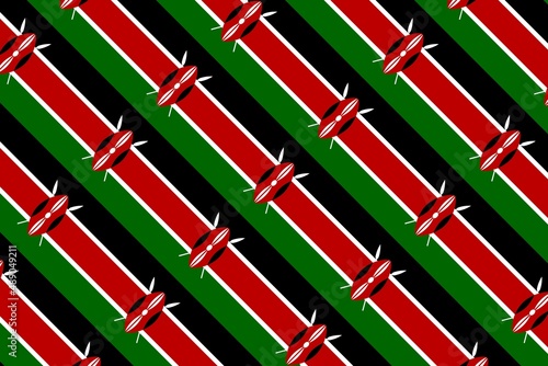 Geometric pattern in the colors of the national flag of Kenya. The colors of Kenya
