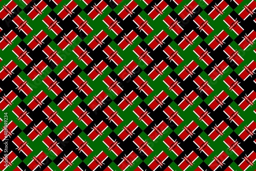 Geometric pattern in the colors of the national flag of Kenya. The colors of Kenya