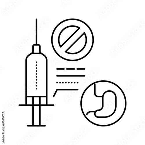 adverse reaction to anesthesia line icon vector illustration