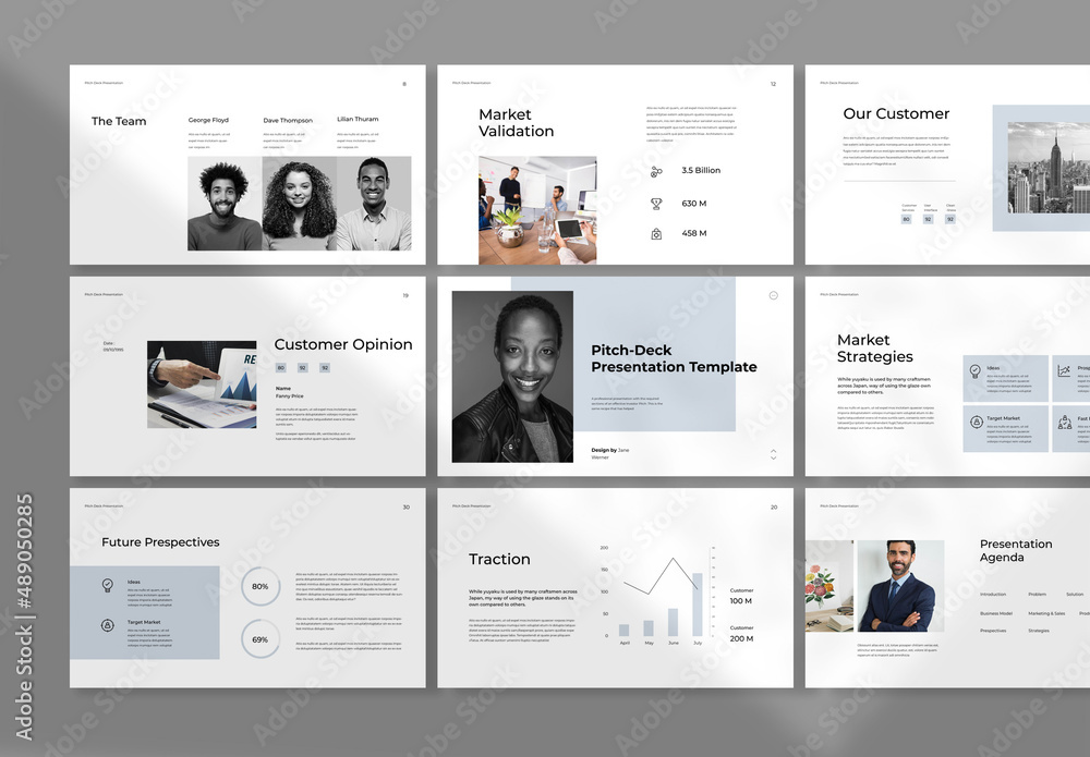 Business Pitch Deck Presentation Stock Template | Adobe Stock