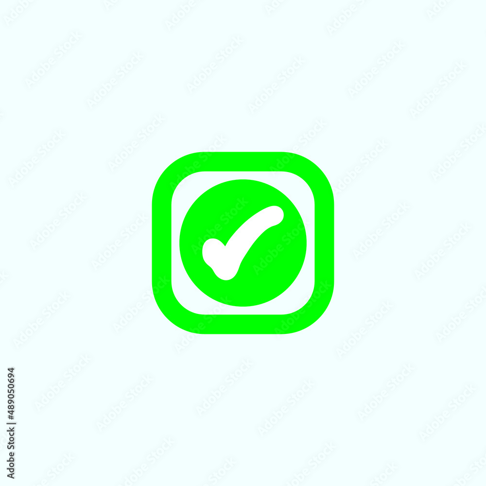 Check mark green line icons. Vector illustration. - Vector Check mark green line icons. Vector illustration. - Vector