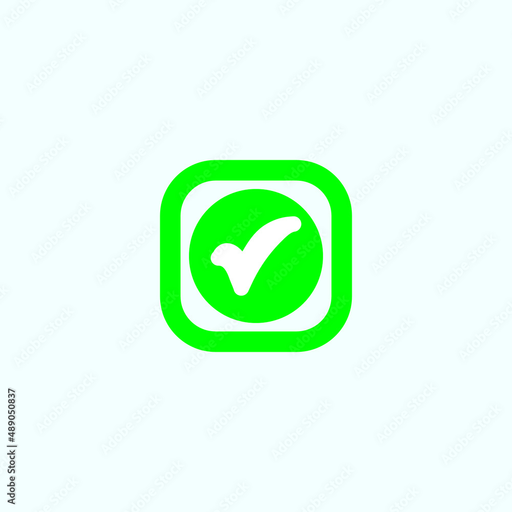 Check mark green line icons. Vector illustration. - Vector Check mark green line icons. Vector illustration. - Vector