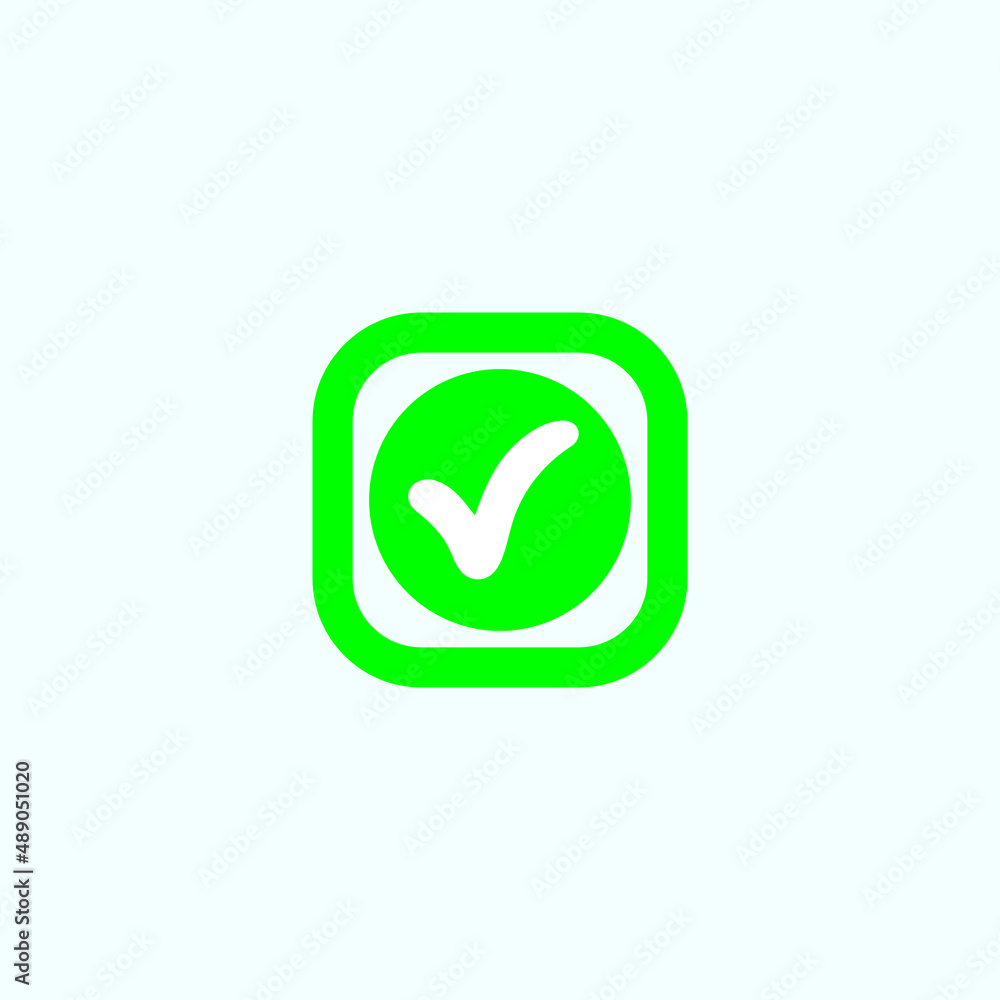 Check mark green line icons. Vector illustration. - Vector Check mark green line icons. Vector illustration. - Vector
