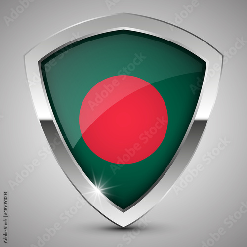EPS10 Vector Patriotic shield with flag of Bangladesh. Free Download EPS10 Vector Patriotic shield with flag of Bangladesh. - GFXLoad