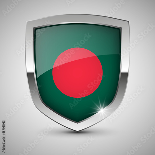 EPS10 Vector Patriotic shield with flag of Bangladesh. Free Download EPS10 Vector Patriotic shield with flag of Bangladesh. - GFXLoad